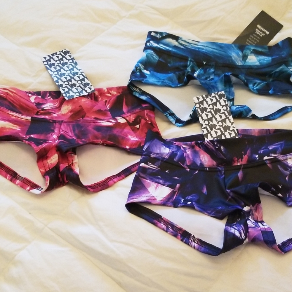 3 pairs blackmilk Gemstone dancer shorts